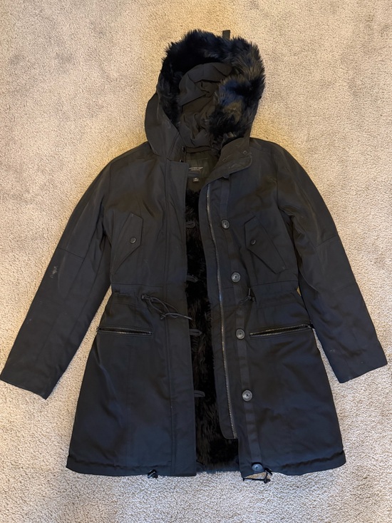Marc New York Andrew Marc Jackets & Blazers - MARC NEW YORK ANDREW MARC black parka sz XS faux fur lining like new